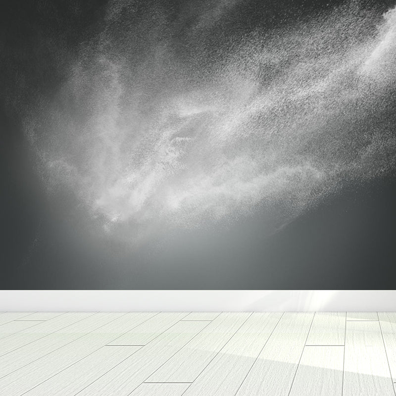 Slow Motion Explosion Scene Mural Modern Moisture Resistant Bedroom Wall Decor, Custom Made Grey Clearhalo 'Wall Decor' 'Wall Mural' 1806988