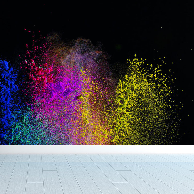 Slow Motion Explosion Scene Mural Modern Moisture Resistant Bedroom Wall Decor, Custom Made Purple Clearhalo 'Wall Decor' 'Wall Mural' 1806998