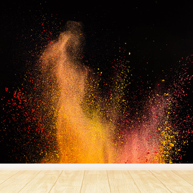 Slow Motion Explosion Scene Mural Modern Moisture Resistant Bedroom Wall Decor, Custom Made Clearhalo 'Wall Decor' 'Wall Mural' 1807005