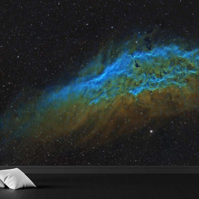 Planet Night Starry Sky Mural Wallpaper Dark Color Modern Wall Covering for Kids Room Clearhalo 'Wall Decor' 'Wall Mural' 1807014