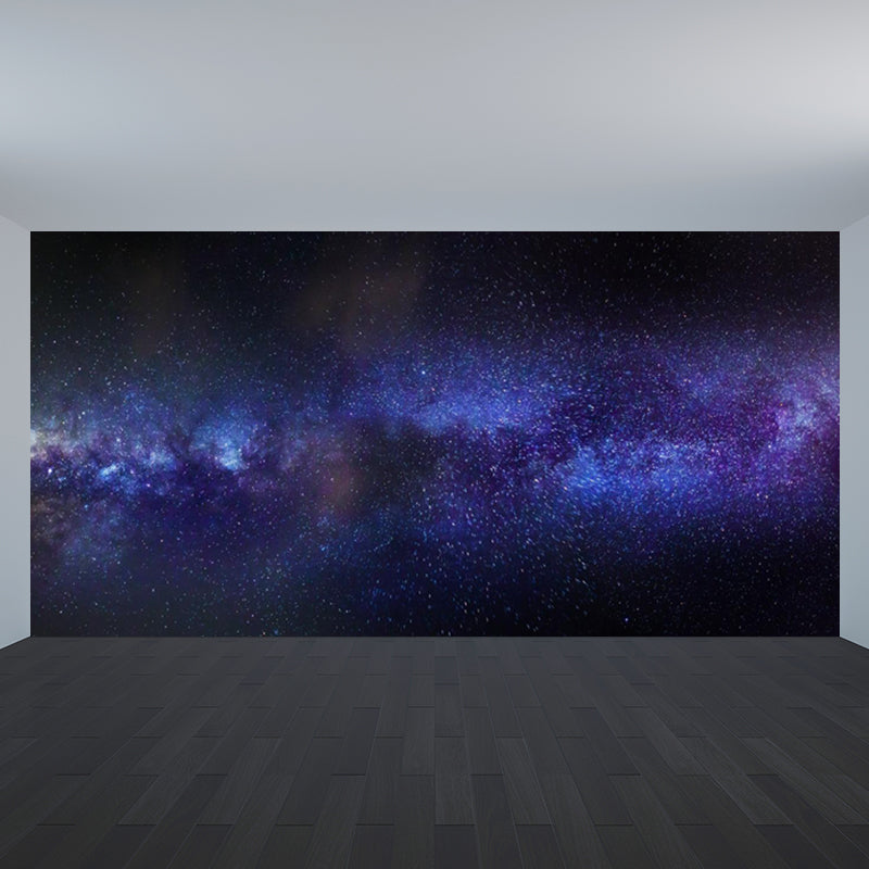 Planet Night Starry Sky Mural Wallpaper Dark Color Modern Wall Covering for Kids Room Clearhalo 'Wall Decor' 'Wall Mural' 1807019