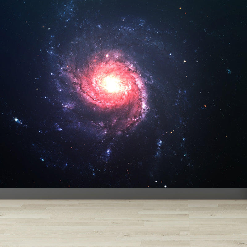 Planet Night Starry Sky Mural Wallpaper Dark Color Modern Wall Covering for Kids Room Clearhalo 'Wall Decor' 'Wall Mural' 1807029