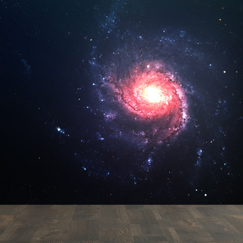 Planet Night Starry Sky Mural Wallpaper Dark Color Modern Wall Covering for Kids Room Clearhalo 'Wall Decor' 'Wall Mural' 1807030