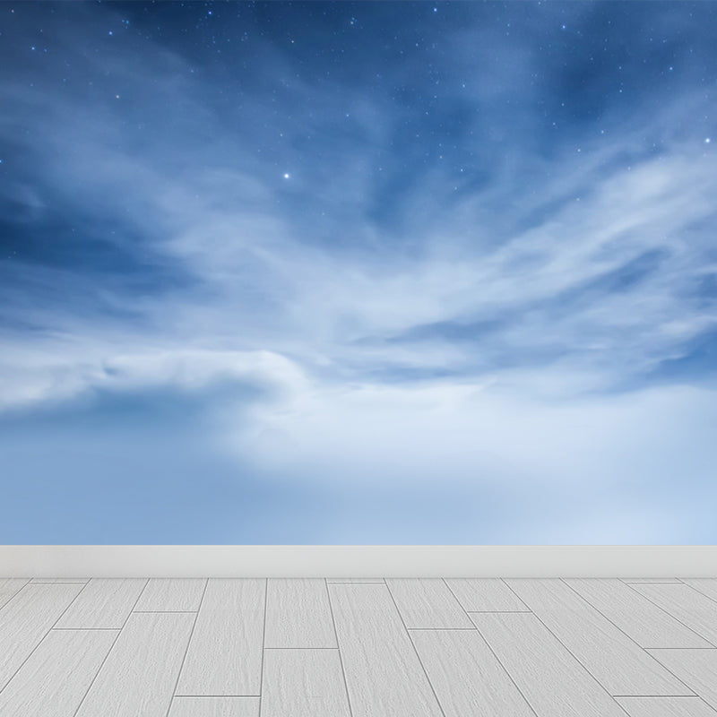 Planet Night Starry Sky Mural Wallpaper Dark Color Modern Wall Covering for Kids Room Clearhalo 'Wall Decor' 'Wall Mural' 1807034