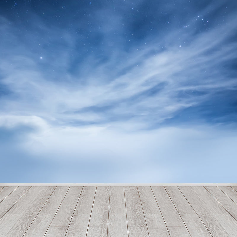 Planet Night Starry Sky Mural Wallpaper Dark Color Modern Wall Covering for Kids Room Clearhalo 'Wall Decor' 'Wall Mural' 1807035