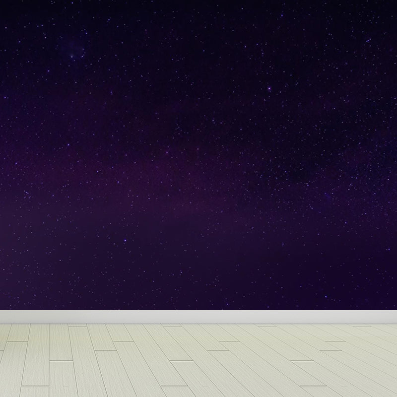 Modern Space Galaxy Wall Mural Dark Color Stain-Proofing Wall Art for Boys Bedroom Dark Purple Clearhalo 'Wall Decor' 'Wall Mural' 1807048