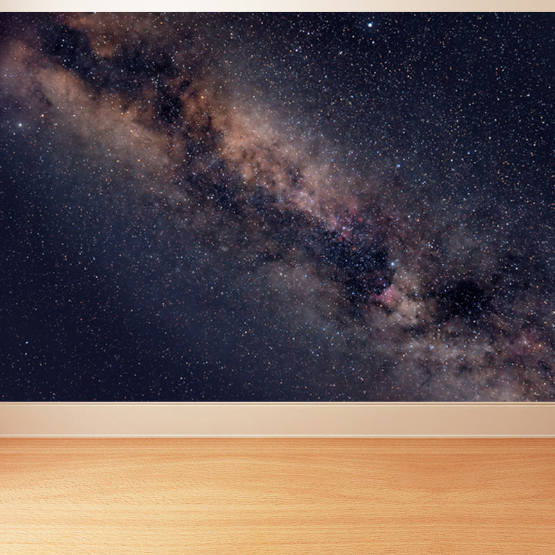 Modern Space Galaxy Wall Mural Dark Color Stain-Proofing Wall Art for Boys Bedroom Clearhalo 'Wall Decor' 'Wall Mural' 1807054