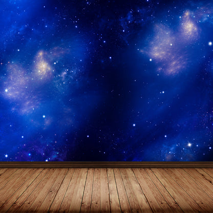 Modern Space Galaxy Wall Mural Dark Color Stain-Proofing Wall Art for Boys Bedroom Dark Blue Clearhalo 'Wall Decor' 'Wall Mural' 1807058