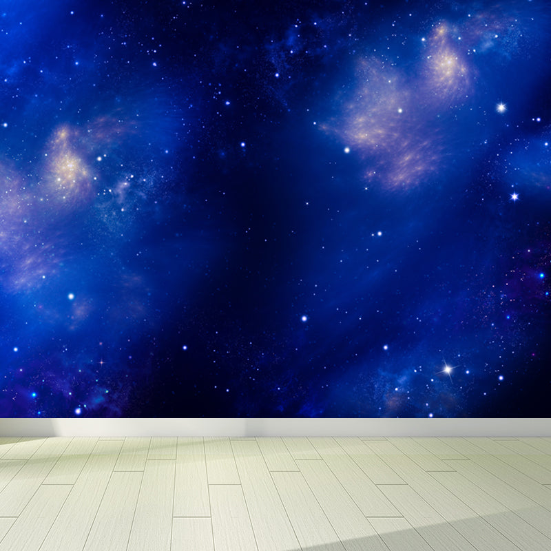 Modern Space Galaxy Wall Mural Dark Color Stain-Proofing Wall Art for Boys Bedroom Clearhalo 'Wall Decor' 'Wall Mural' 1807060