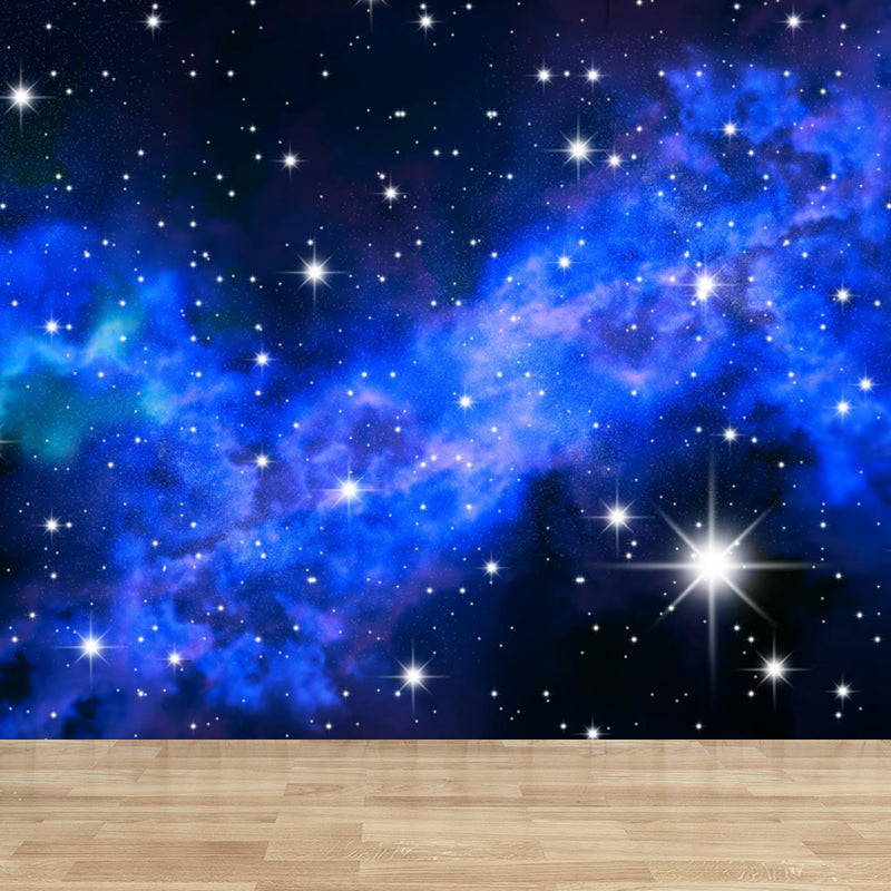 Full Size Stars Wall Mural Decal Modern Dreamy Universe Wall Decor in Dark Color Blue Clearhalo 'Wall Decor' 'Wall Mural' 1807063