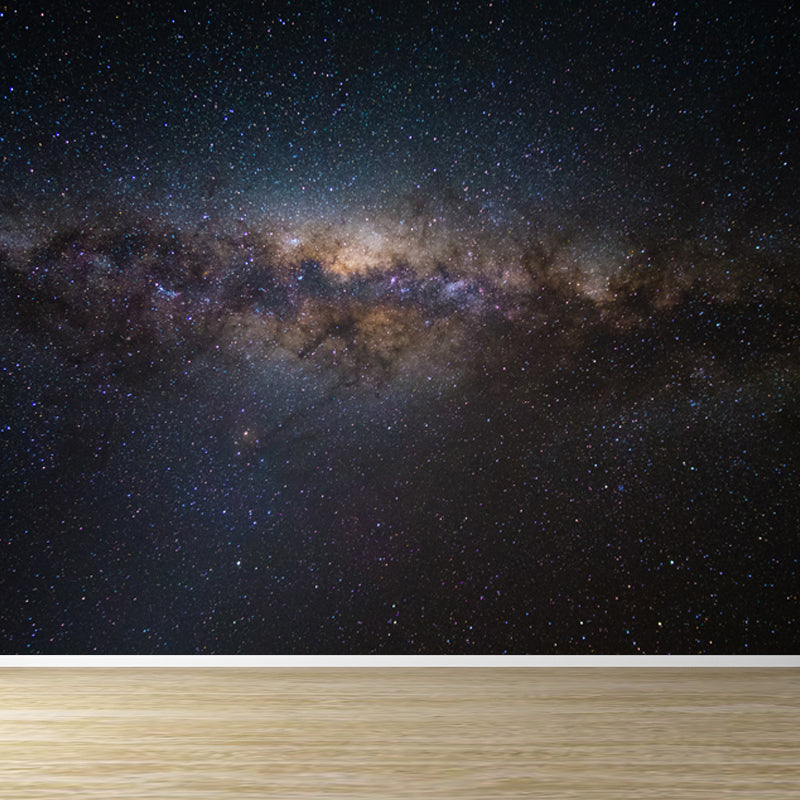 Full Size Stars Wall Mural Decal Modern Dreamy Universe Wall Decor in Dark Color Grey Clearhalo 'Wall Decor' 'Wall Mural' 1807068