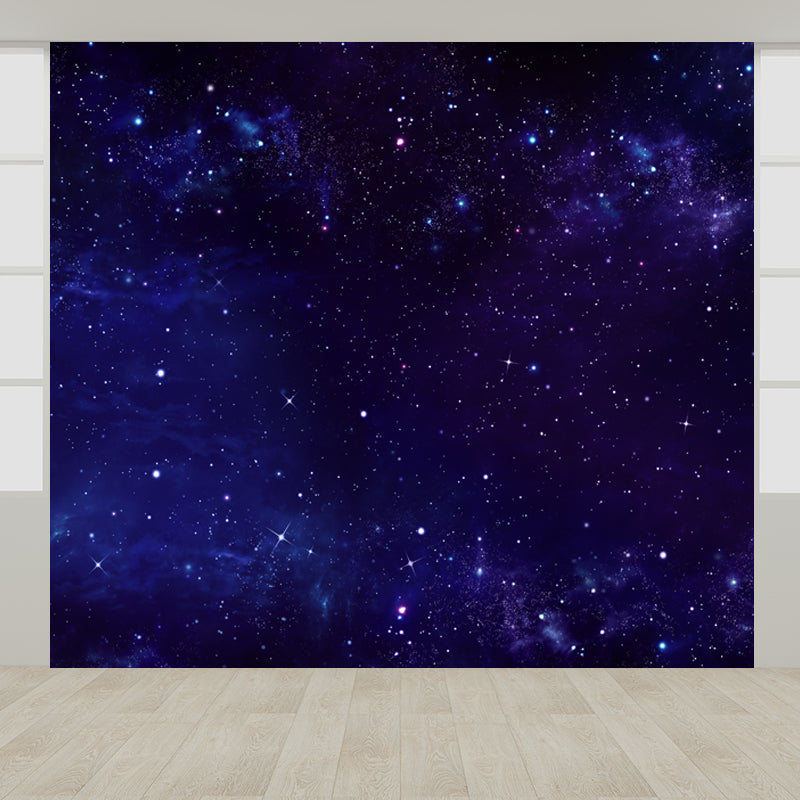 Full Size Stars Wall Mural Decal Modern Dreamy Universe Wall Decor in Dark Color Purple Clearhalo 'Wall Decor' 'Wall Mural' 1807073