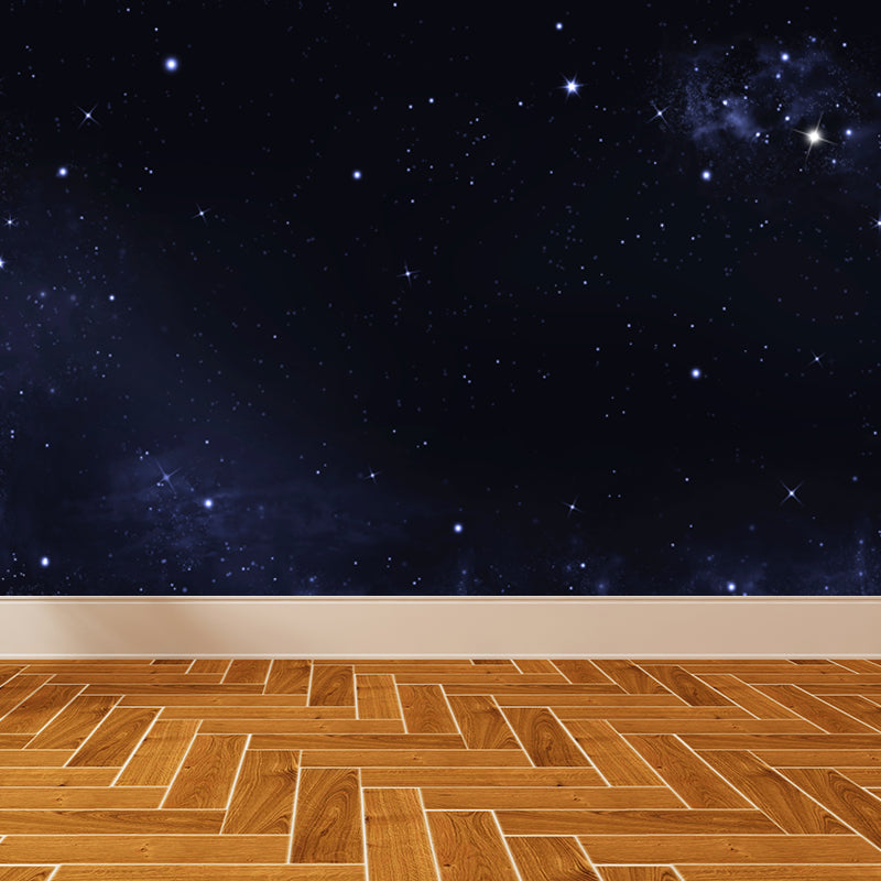 Full Size Stars Wall Mural Decal Modern Dreamy Universe Wall Decor in Dark Color Black Clearhalo 'Wall Decor' 'Wall Mural' 1807078