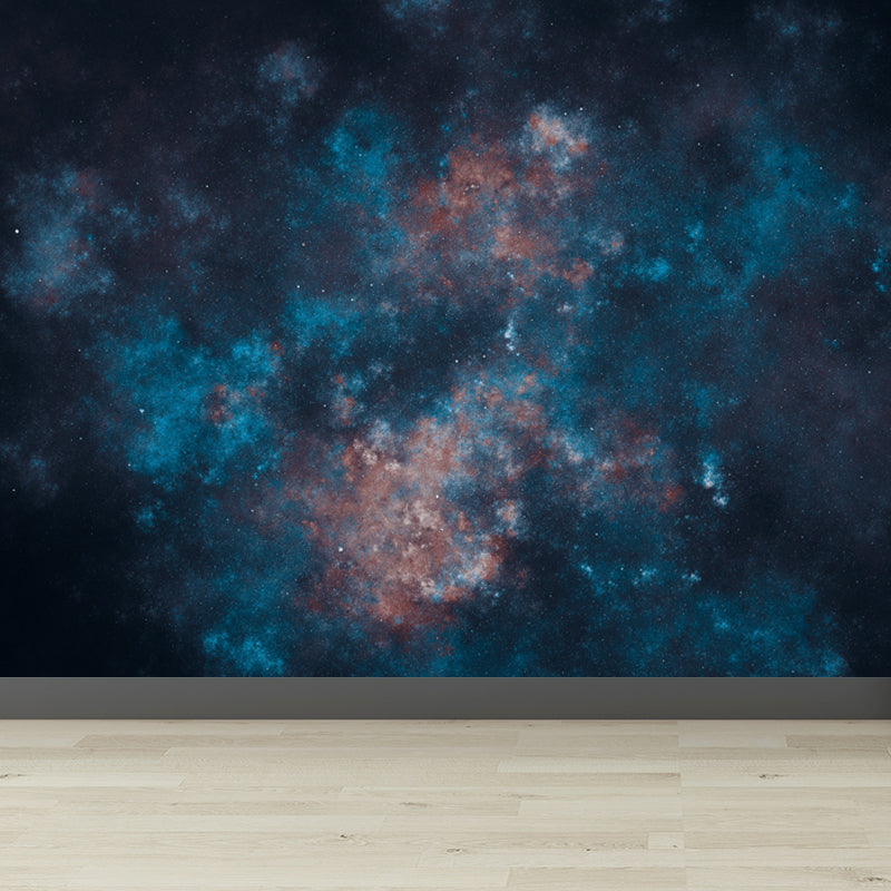 Full Size Stars Wall Mural Decal Modern Dreamy Universe Wall Decor in Dark Color Lake Blue Clearhalo 'Wall Decor' 'Wall Mural' 1807083