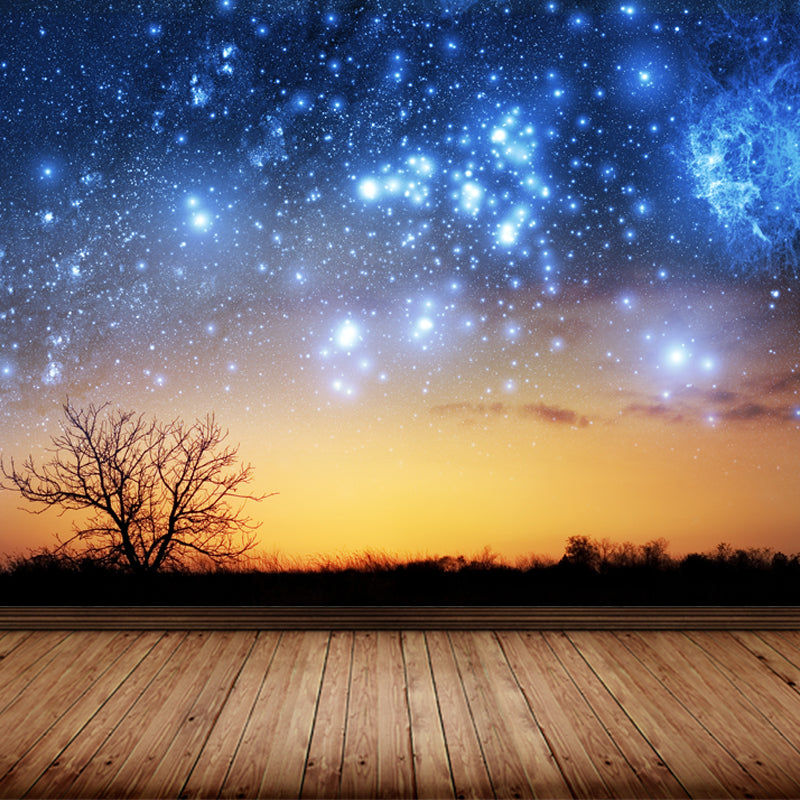 Science Fiction Cosmos Wallpaper Mural Non-Woven Waterproof Bright Wall Art for Room Orange Clearhalo 'Wall Decor' 'Wall Mural' 1807128