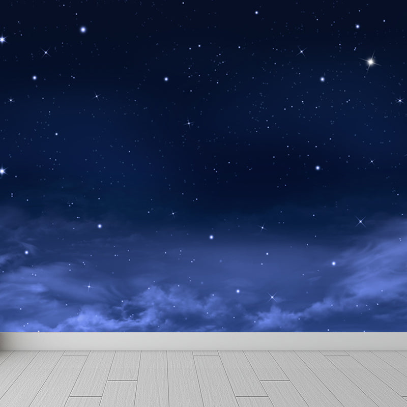 Science Fiction Cosmos Wallpaper Mural Non-Woven Waterproof Bright Wall Art for Room Blue Clearhalo 'Wall Decor' 'Wall Mural' 1807133