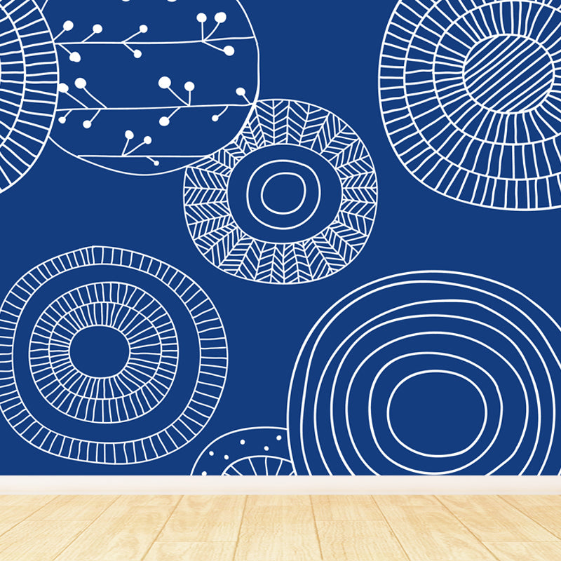 Illustration Flower Wall Mural Decal for House Interior, Soft Color, Made to Measure Clearhalo 'Wall Decor' 'Wall Mural' 1807139