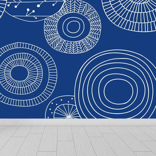 Illustration Flower Wall Mural Decal for House Interior, Soft Color, Made to Measure Clearhalo 'Wall Decor' 'Wall Mural' 1807140