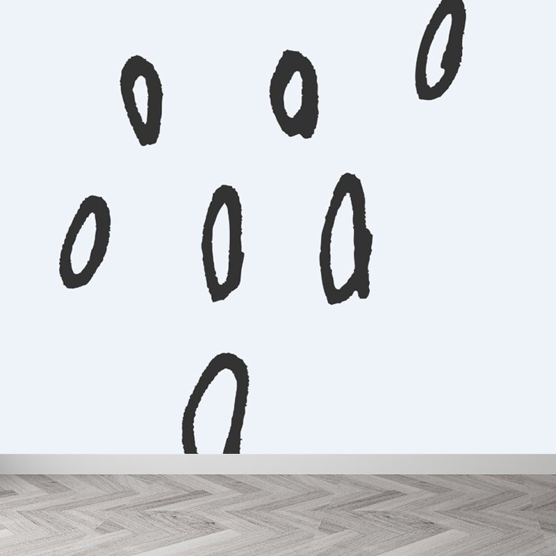 Pastel Flower-Like Mural Wallpaper Waterproofing Modern Girls Bedroom Wall Decor Black Clearhalo 'Wall Decor' 'Wall Mural' 1807178