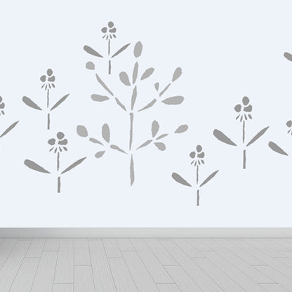Large Flower Wall Paper Mural Modernist Pretty Plant Wall Covering in Light Color Grey Clearhalo 'Wall Decor' 'Wall Mural' 1807193
