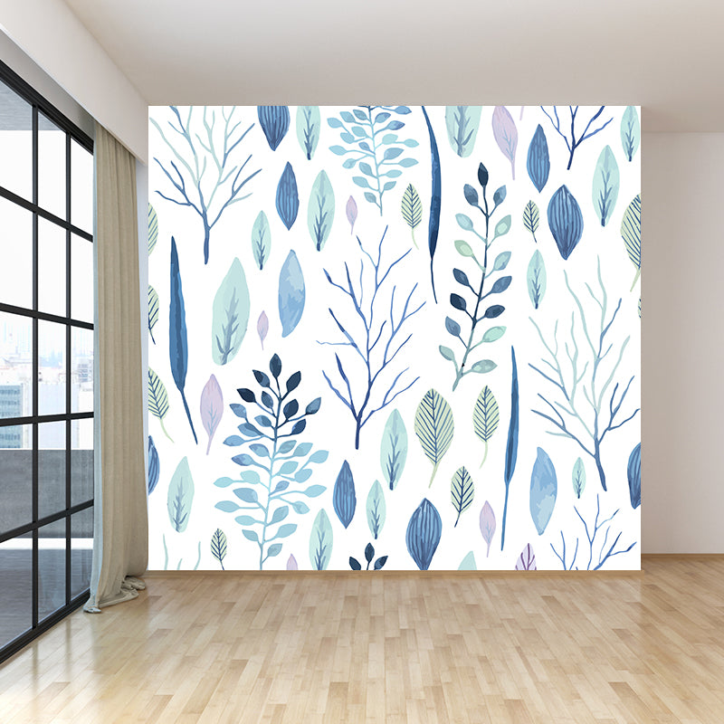 Large Flower Wall Paper Mural Modernist Pretty Plant Wall Covering in Light Color Clearhalo 'Wall Decor' 'Wall Mural' 1807204