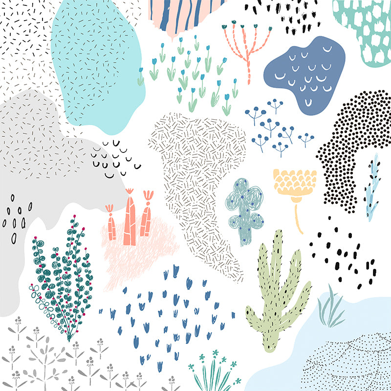 Large Flower Wall Paper Mural Modernist Pretty Plant Wall Covering in Light Color Clearhalo 'Wall Decor' 'Wall Mural' 1807211