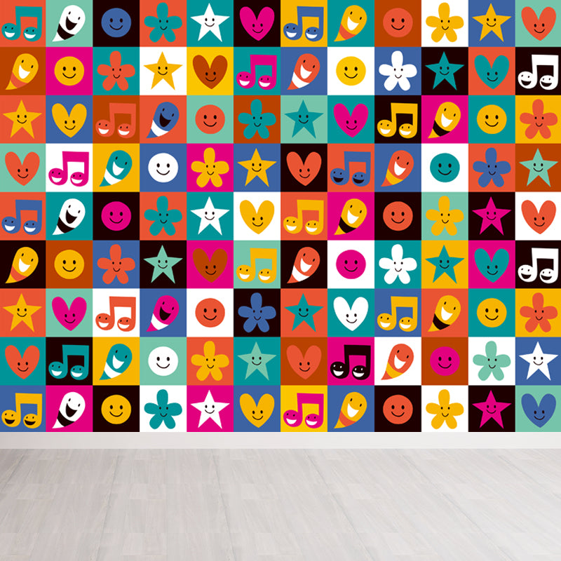 Cartoon Patterned Mural Wallpaper Non-Woven Washable Multicolored Art for Kids Bedroom Clearhalo 'Wall Decor' 'Wall Mural' 1807218