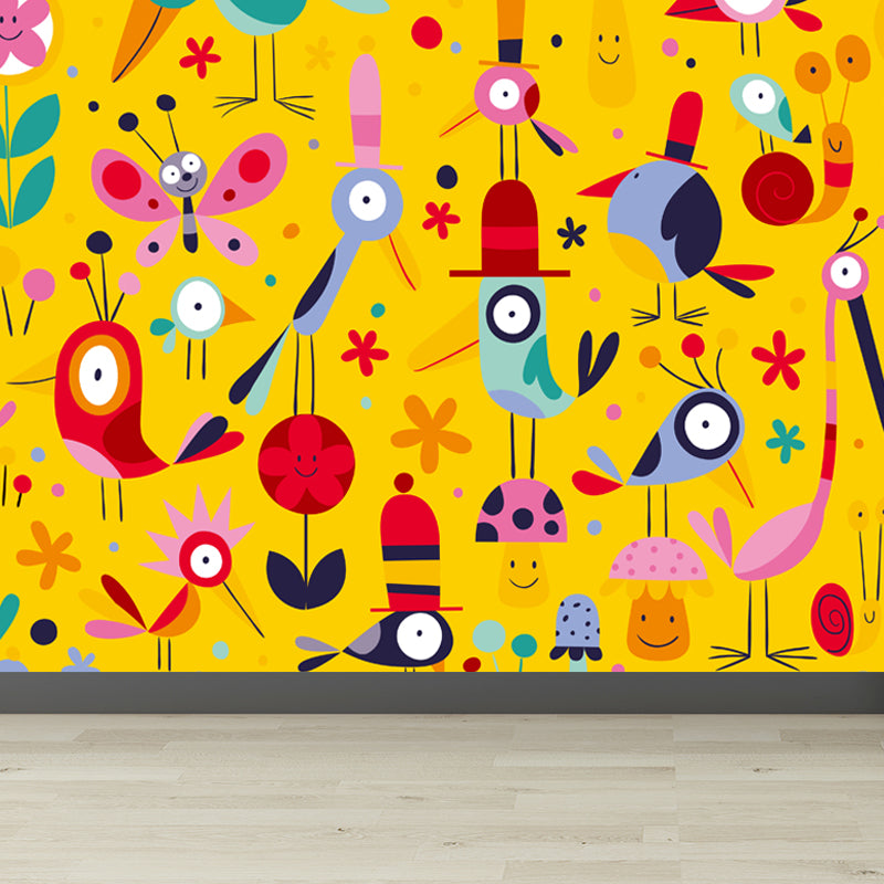 Cartoon Patterned Mural Wallpaper Non-Woven Washable Multicolored Art for Kids Bedroom Clearhalo 'Wall Decor' 'Wall Mural' 1807224