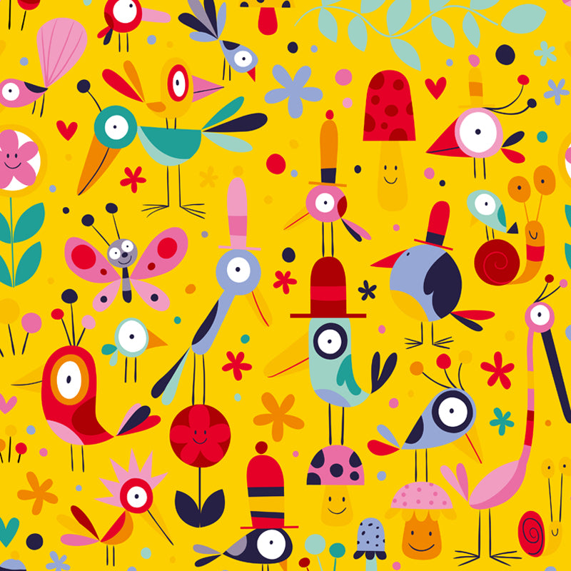 Cartoon Patterned Mural Wallpaper Non-Woven Washable Multicolored Art for Kids Bedroom Clearhalo 'Wall Decor' 'Wall Mural' 1807226