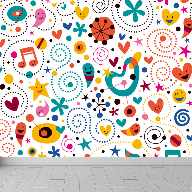 Cartoon Patterned Mural Wallpaper Non-Woven Washable Multicolored Art for Kids Bedroom Clearhalo 'Wall Decor' 'Wall Mural' 1807233