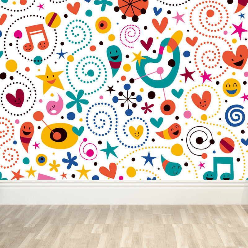 Cartoon Patterned Mural Wallpaper Non-Woven Washable Multicolored Art for Kids Bedroom Clearhalo 'Wall Decor' 'Wall Mural' 1807234