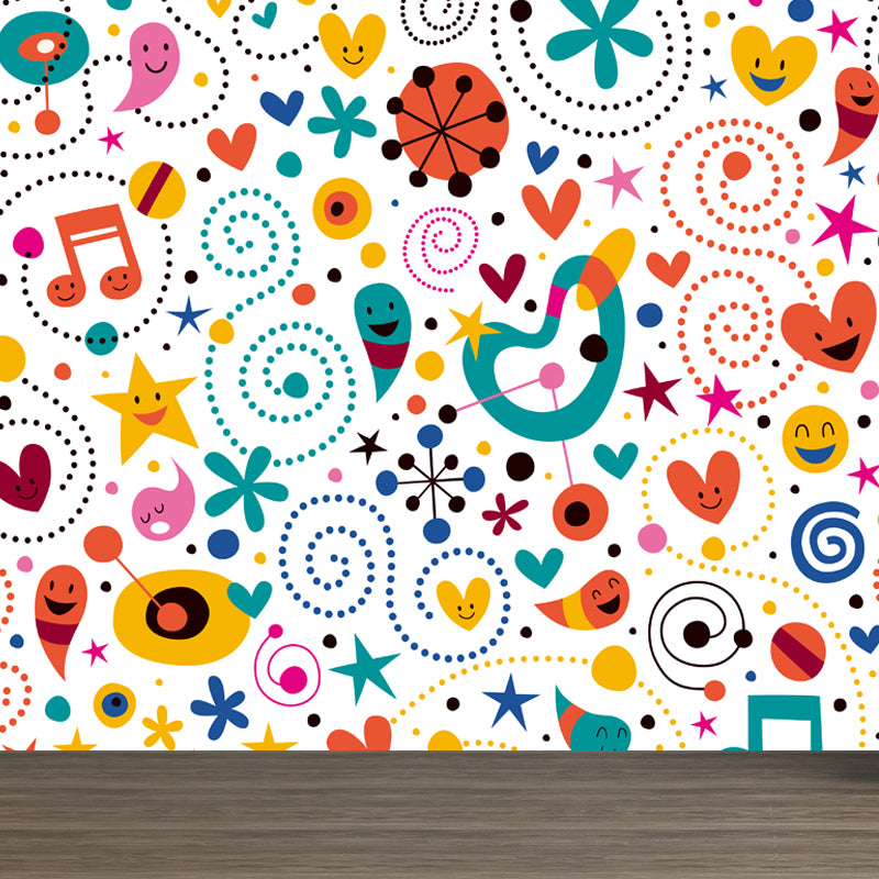 Cartoon Patterned Mural Wallpaper Non-Woven Washable Multicolored Art for Kids Bedroom Clearhalo 'Wall Decor' 'Wall Mural' 1807235