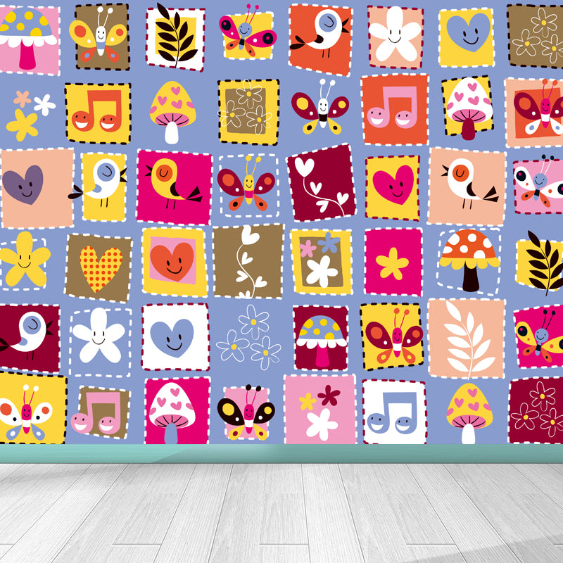 Cartoon Patterned Mural Wallpaper Non-Woven Washable Multicolored Art for Kids Bedroom Clearhalo 'Wall Decor' 'Wall Mural' 1807239