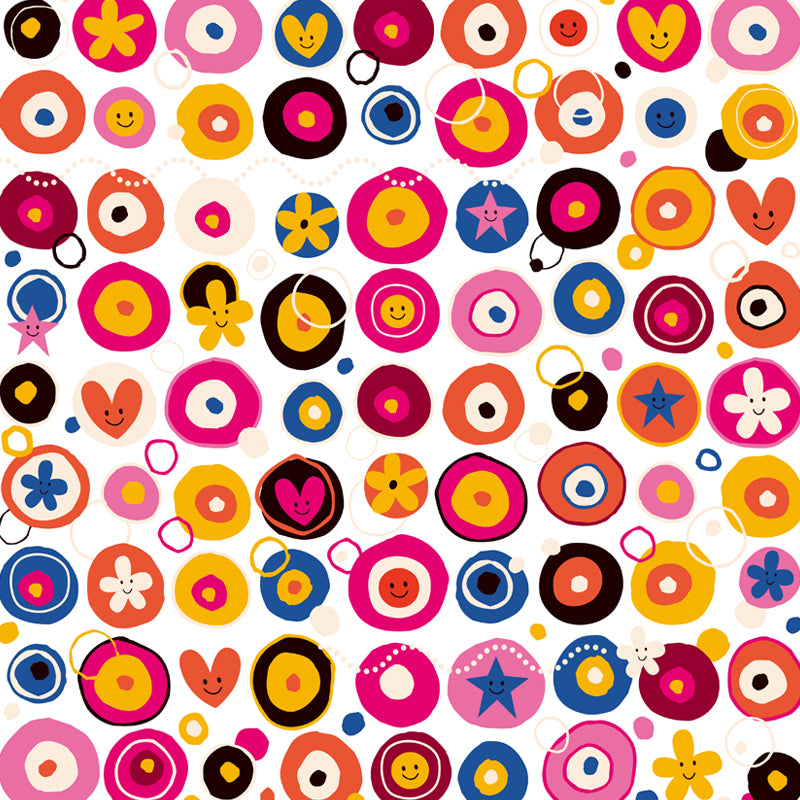 Colorful Flower Print Mural Decal Moisture Resistant Cartoon Nursery Wall Covering Clearhalo 'Wall Decor' 'Wall Mural' 1807261