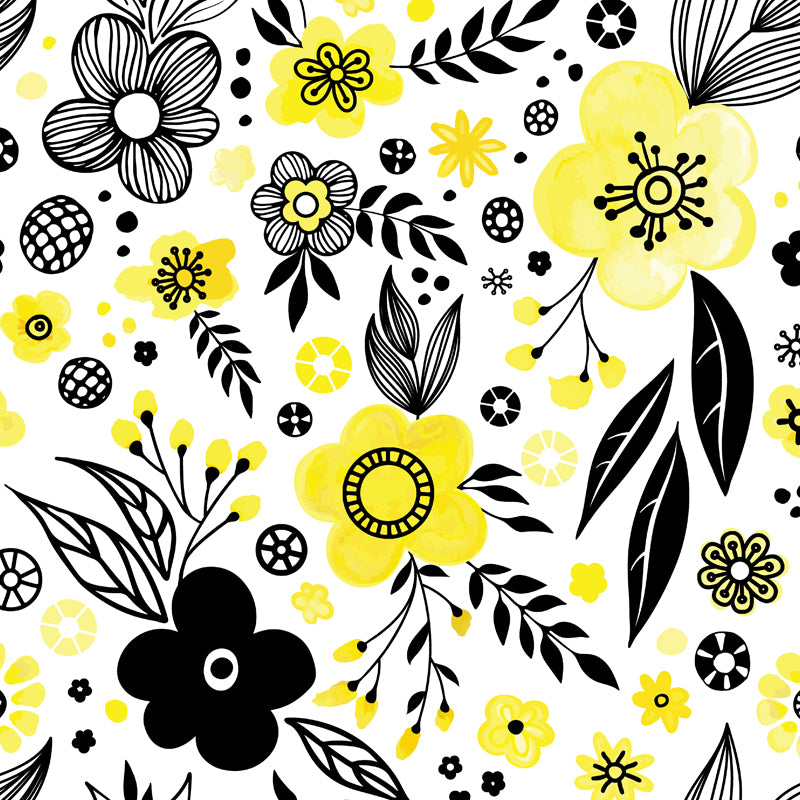 Bright Flowers Wall Mural Decal Stain Resistant Wall Decor for Kindergarten, Custom Made Clearhalo 'Wall Decor' 'Wall Mural' 1807271