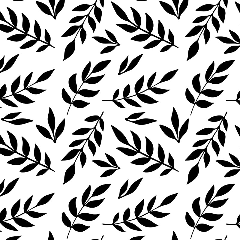 Flower and Leaf Print Mural Modern Waterproof Girls Bedroom Wall Art, Custom Size Clearhalo 'Wall Decor' 'Wall Mural' 1807296