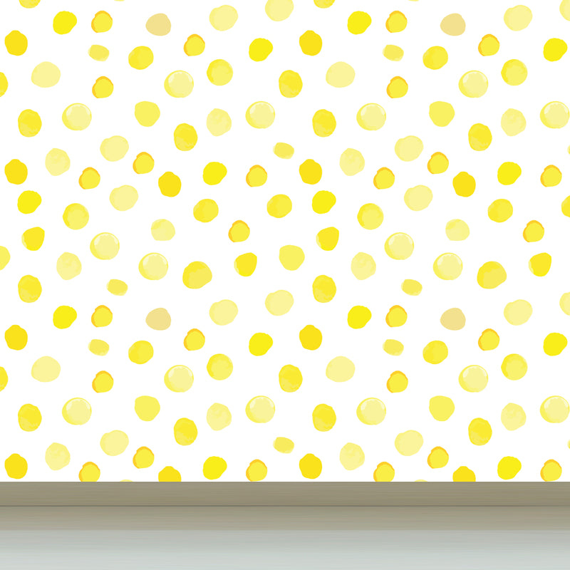 Flower and Leaf Print Mural Modern Waterproof Girls Bedroom Wall Art, Custom Size Yellow Clearhalo 'Wall Decor' 'Wall Mural' 1807313