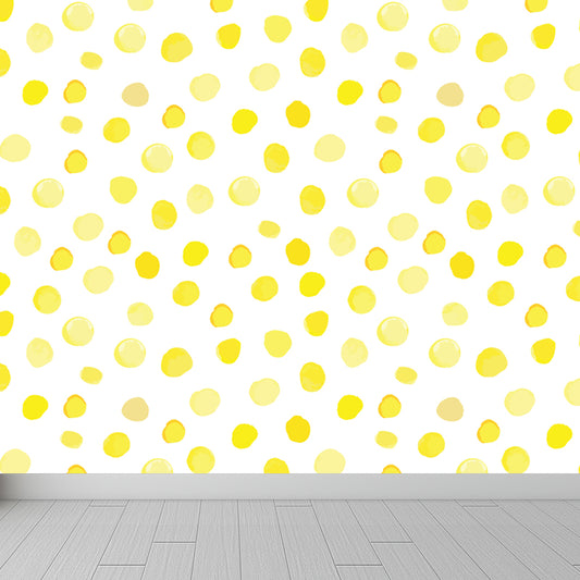 Flower and Leaf Print Mural Modern Waterproof Girls Bedroom Wall Art, Custom Size Clearhalo 'Wall Decor' 'Wall Mural' 1807314