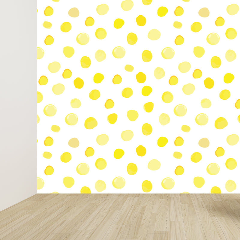 Flower and Leaf Print Mural Modern Waterproof Girls Bedroom Wall Art, Custom Size Clearhalo 'Wall Decor' 'Wall Mural' 1807315