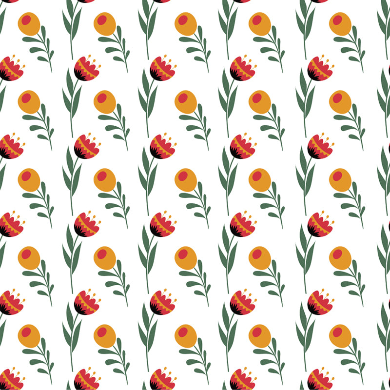 Trendy Blossom Mural Wallpaper Pastel Color Flower Wall Covering for Accent Wall Clearhalo 'Wall Decor' 'Wall Mural' 1807351