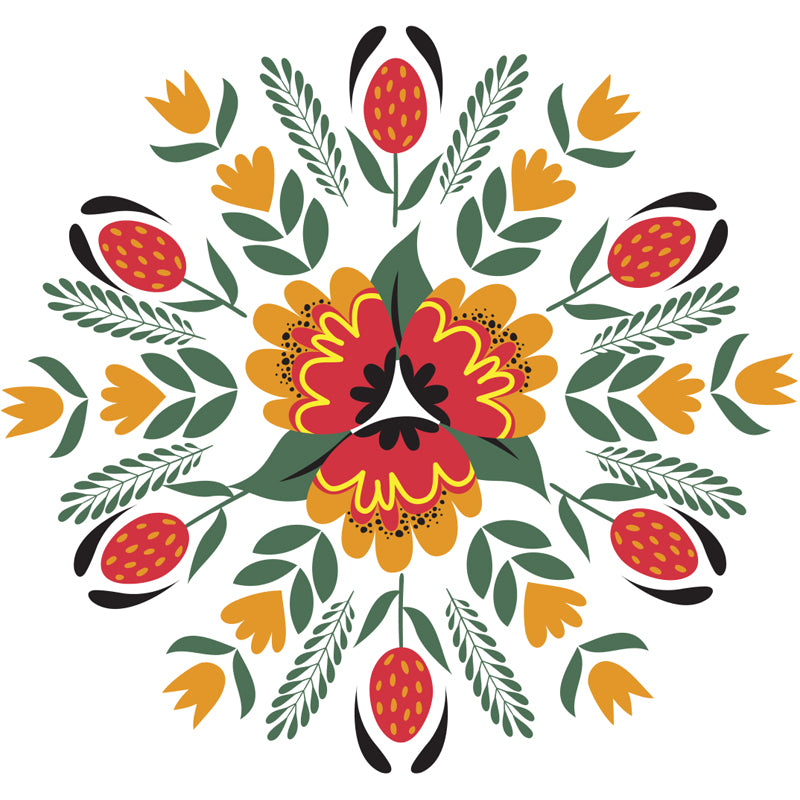 Multicolored Childrens Art Mural Decal Large Blooming Flower Wall Decor for Bedroom Clearhalo 'Wall Decor' 'Wall Mural' 1807371