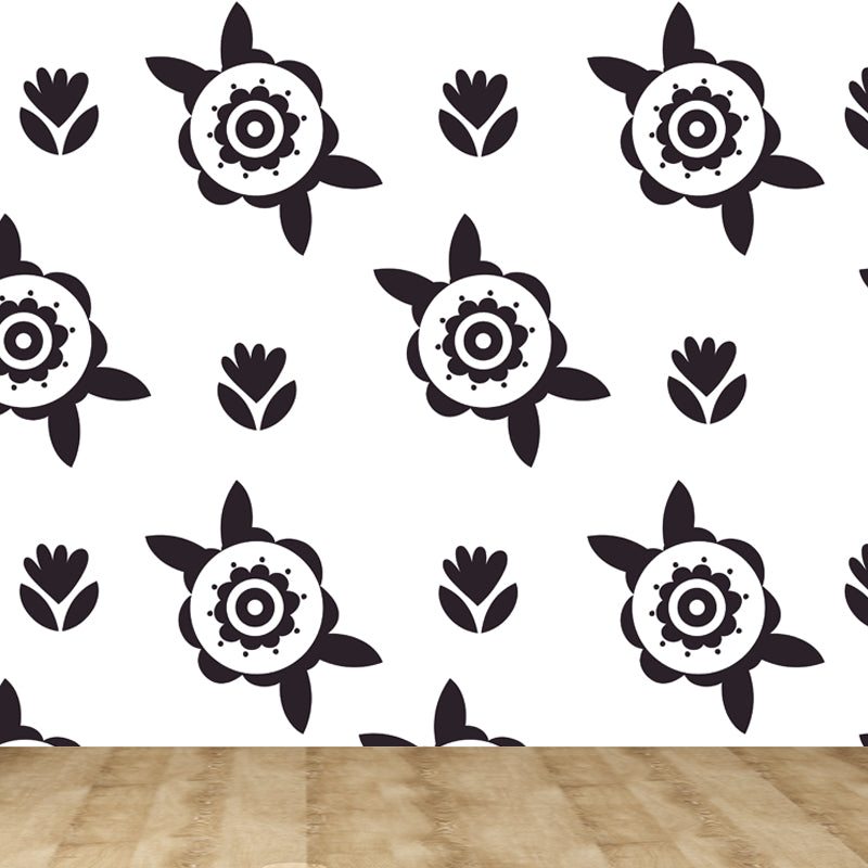 Multicolored Childrens Art Mural Decal Large Blooming Flower Wall Decor for Bedroom Clearhalo 'Wall Decor' 'Wall Mural' 1807380