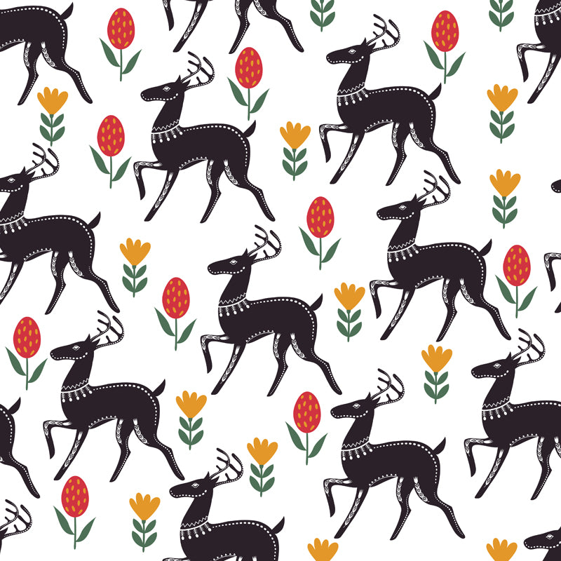 Multicolored Childrens Art Mural Decal Large Blooming Flower Wall Decor for Bedroom Clearhalo 'Wall Decor' 'Wall Mural' 1807391