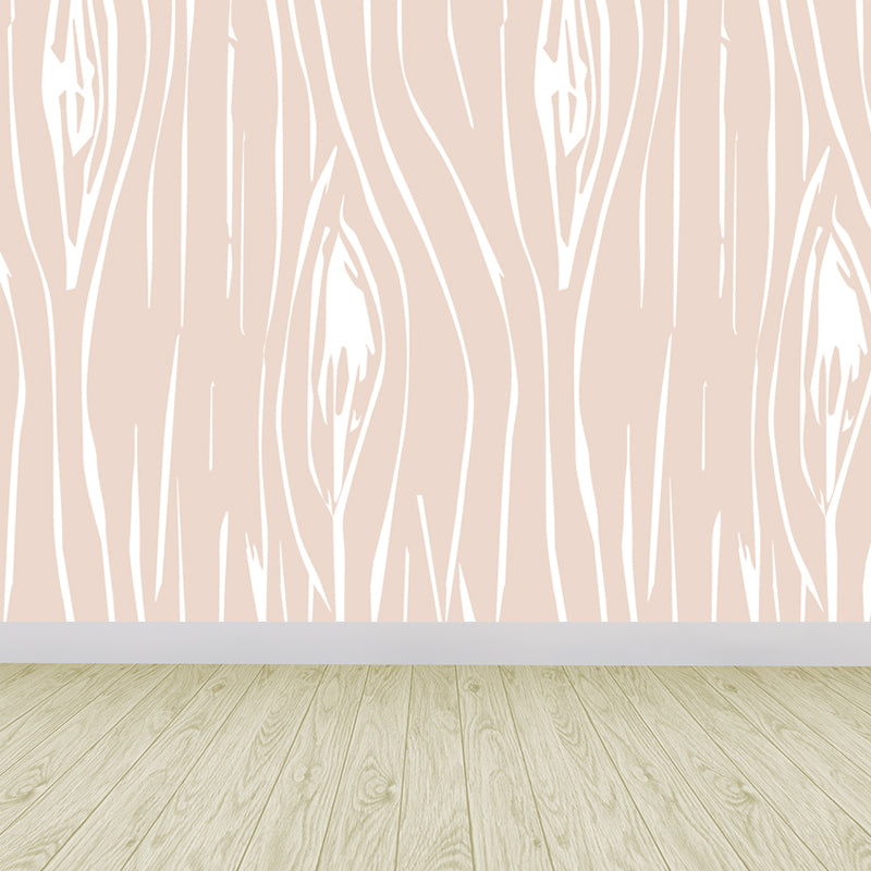 Illustration Wood Look Mural Wallpaper Whole Wall Decor for Living Room, Custom-Print Orange Clearhalo 'Wall Decor' 'Wall Mural' 1807403