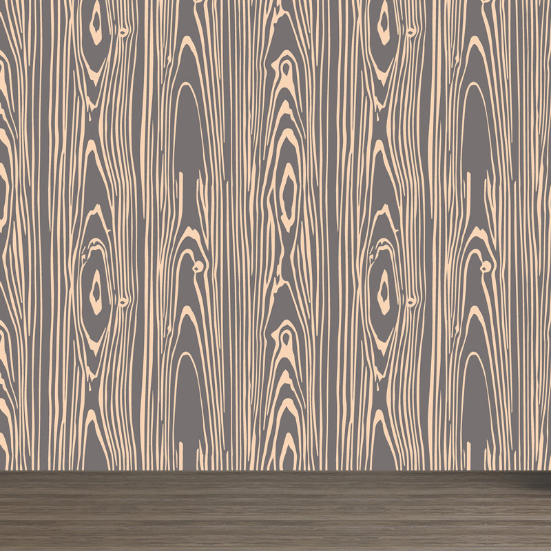 Illustration Wood Look Mural Wallpaper Whole Wall Decor for Living Room, Custom-Print Brown Clearhalo 'Wall Decor' 'Wall Mural' 1807413