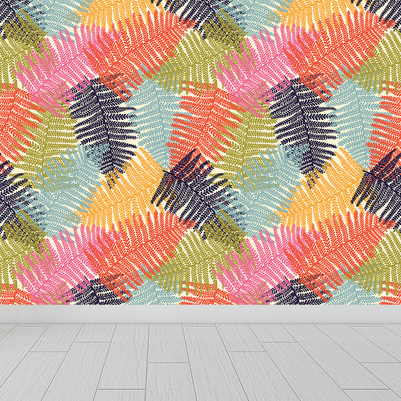 Botanical Leaf Printed Wallpaper Mural Contemporary Non-Woven Wall Art in Dark Color Clearhalo 'Wall Decor' 'Wall Mural' 1807429