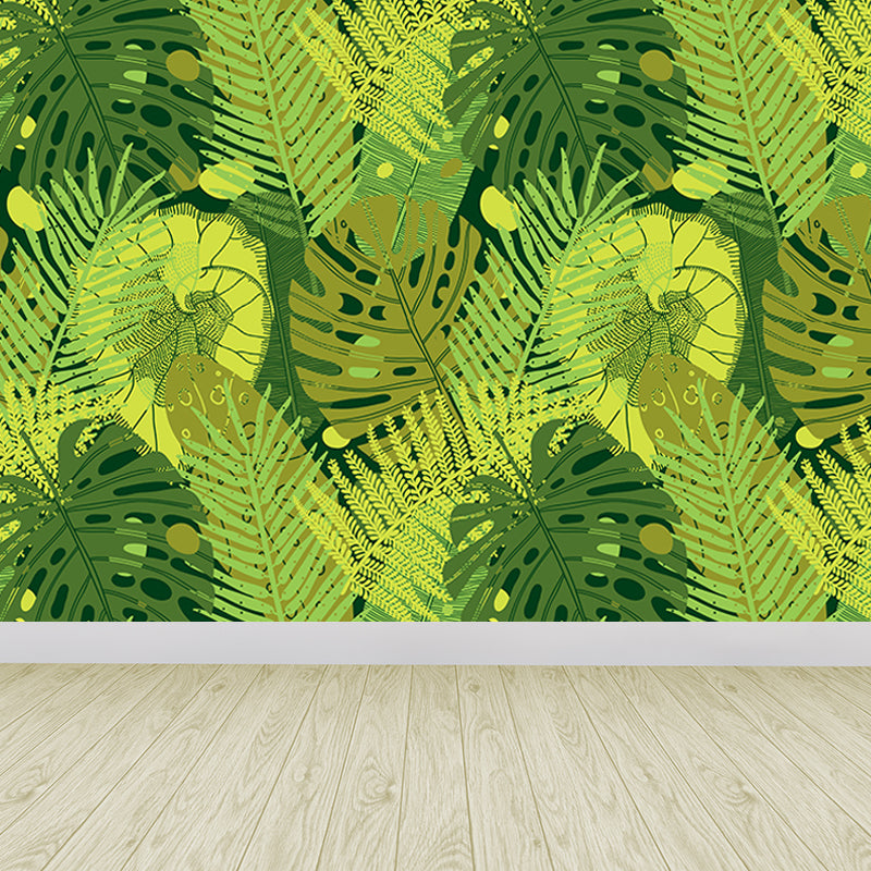 Botanical Leaf Printed Wallpaper Mural Contemporary Non-Woven Wall Art in Dark Color Clearhalo 'Wall Decor' 'Wall Mural' 1807440