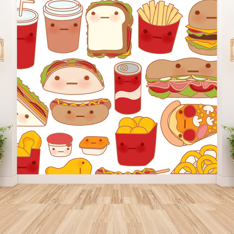 Delicious Foods Wall Paper Mural for Childrens Bedroom, Multi-Color, Made to Measure Clearhalo 'Wall Decor' 'Wall Mural' 1807455