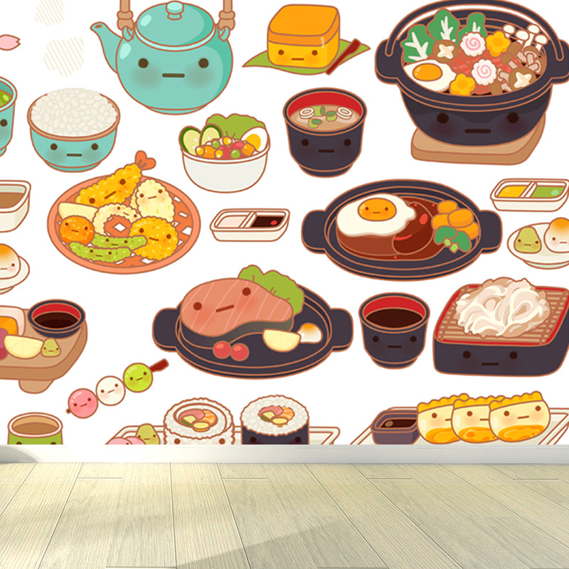 Delicious Foods Wall Paper Mural for Childrens Bedroom, Multi-Color, Made to Measure Clearhalo 'Wall Decor' 'Wall Mural' 1807460