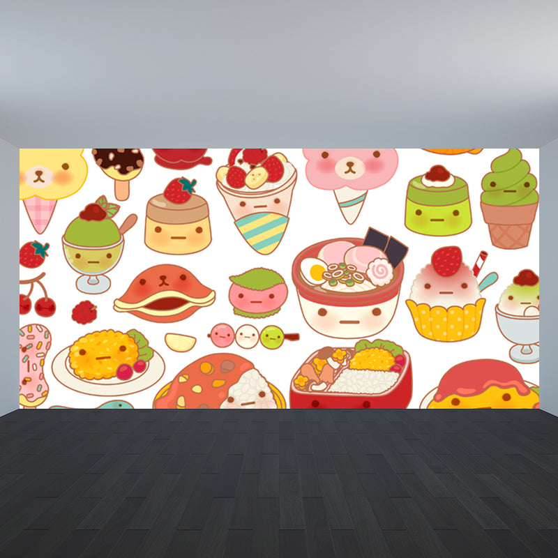 Delicious Foods Wall Paper Mural for Childrens Bedroom, Multi-Color, Made to Measure Clearhalo 'Wall Decor' 'Wall Mural' 1807465